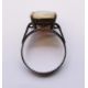 A silver and opal ring. The opal 1.8 cm x 1.2 cm. Ring size S. - Image 5 of 5