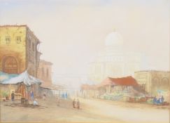 GIARETTA TULLIOUS, 'In Old Cairo', watercolour, signed, framed and glazed. 38 x 28 cm.