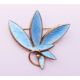 A Scandinavian silver and enamel leaf-form brooch. 4.5 cm wide. - Image 1 of 4