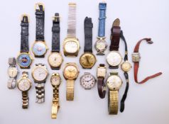 A quantity of various ladies' and gentlemen's wristwatches, including Tissot, Timex,