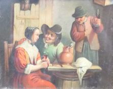 In the manner of DAVID TENIERS THE YOUNGER, a pair of 19th century Dutch tavern scenes,
