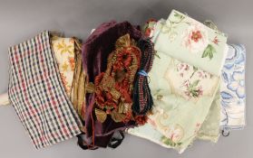 A length of chintz fabric decorated with birds and flowers approximately 5.