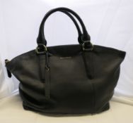 A Paul Costello black leather handbag. Approximately 29 cm high x 42 cm wide at zip.