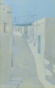 JAMES HARRILL, 'Taos Street, New Mexico', print, with Newgate Gallery London stamp to reverse,