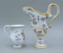 A Sampson porcelain ewer and tankard. The former 31.5 cm high.