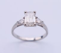 A platinum and diamond ring, together with GIA report and Insurance valuation.