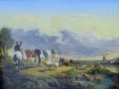 JOHN FREDERICK HERRING JNR (1815-1907) British, 'Returning Home', oil on canvas, unsigned, framed.