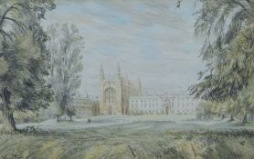 DENNIS FLANDERS (1915-1994) British (AR), 'Kings College Chapel, Cambridge', watercolour, signed,