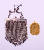 Two mesh purses. 14 cm high and 6.5 cm high.