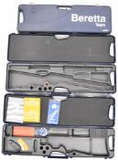 Three Beretta shotgun cases, all with fitted interiors for an over and under and semi-automatic