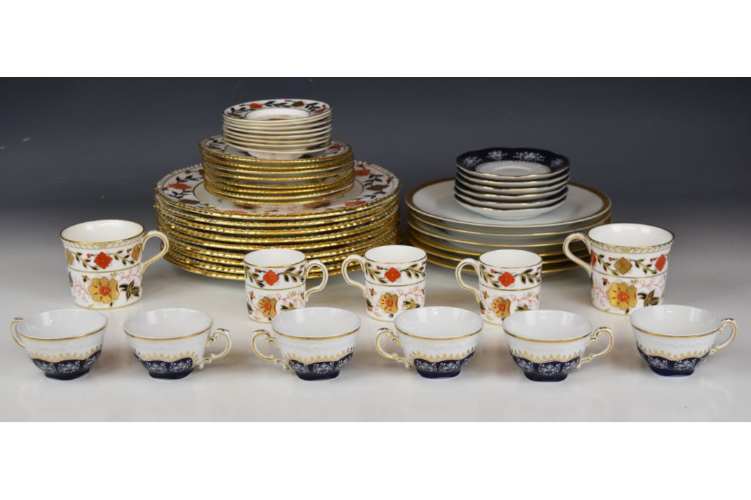Royal Crown Derby dinner and coffee ware decorated in the Asian Rose pattern, six Limoges plates and - Image 2 of 6