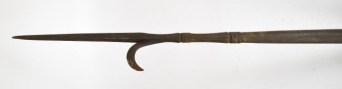 English style Bill polearm with 36cm spike and hook and wooden shaft, overall length 237cm. PLEASE