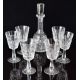 Waterford Crystal Kylemore cut glass decanter (32cm tall) and six wine glasses (17.5cm tall) - Image 5 of 8