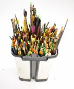 Over 150 aluminium and carbon fibre archery arrows.