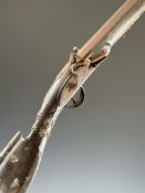 Eastern flintlock musket with copper stud decoration, engraved trigger guard, steel ram-rod and 51