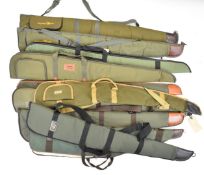 Ten green shotgun or rifle slips including Jack Pyke, True Adventure, Avalon Guns, Mark Hazel's