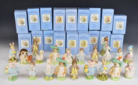 Twenty Beswick Beatrix Potter figures including two with satin finish, in boxes