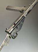 Denix replica Sten Mk II 9mm sub machine gun with top plate stamped 'Sten Mk II', extended