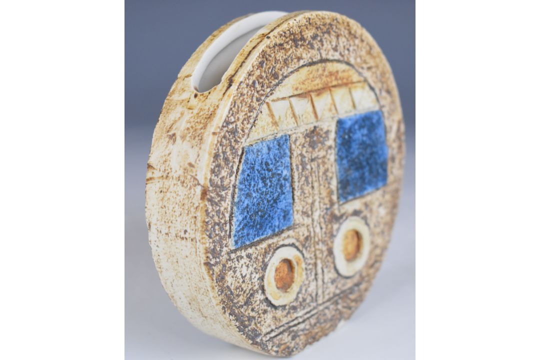 Troika pottery signed wheel vase with monogram to base, probably Tina Doubleday, H12cm - Image 9 of 10