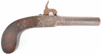 Green of Andover percussion hammer action pocket pistol with named and engraved locks, folding