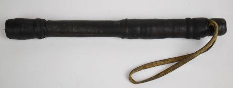 British circa 1970s flexible rubber covered truncheon, marked 'Yeoman' Dunlop, as used in Northern