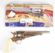 Sheridan Cowboy .177 CO2 air pistol / revolver with faux ivory grips and fixed sights, serial number