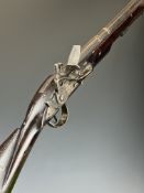 Flintlock hammer action blunderbuss with lock stamped with East India Company insignia and '1722',