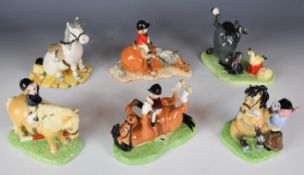 Six limited edition Royal Doulton Thelwell figures comprising Supple Exercises, Choose Good Feet,