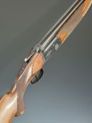 Franchi 12 bore over under ejector shotgun with named and engraved locks, engraved underside and