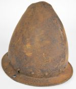 Cabasset 17thC style helmet with repairs, a taller example, height 26cm