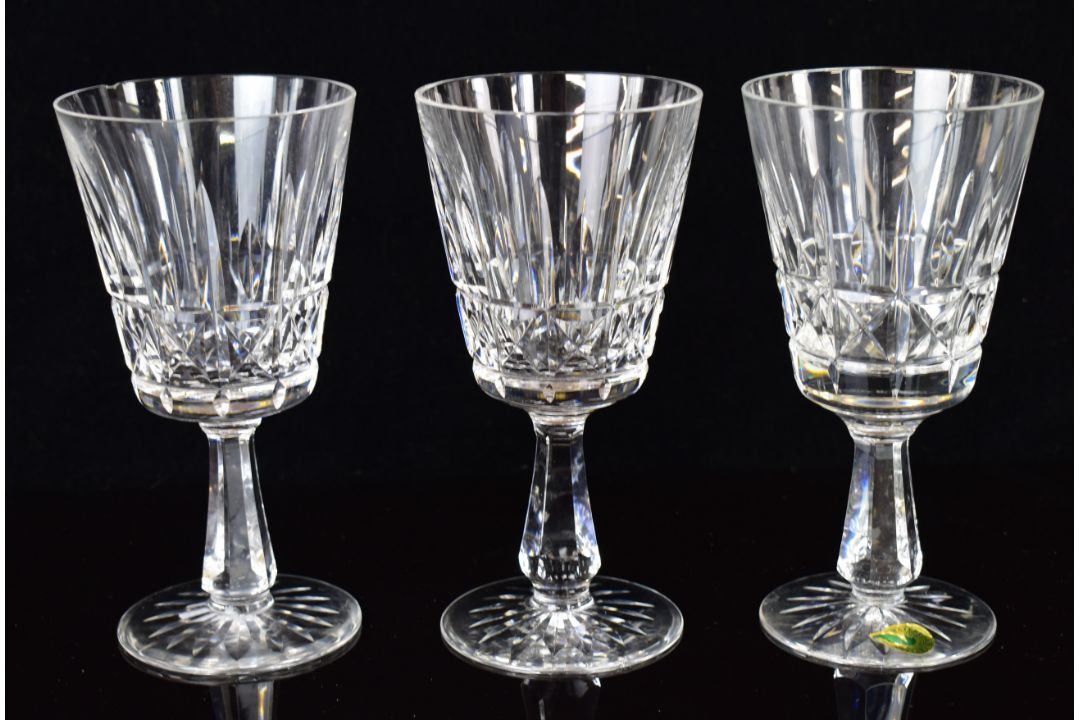 Waterford Crystal Kylemore cut glass decanter (32cm tall) and six wine glasses (17.5cm tall) - Image 8 of 8
