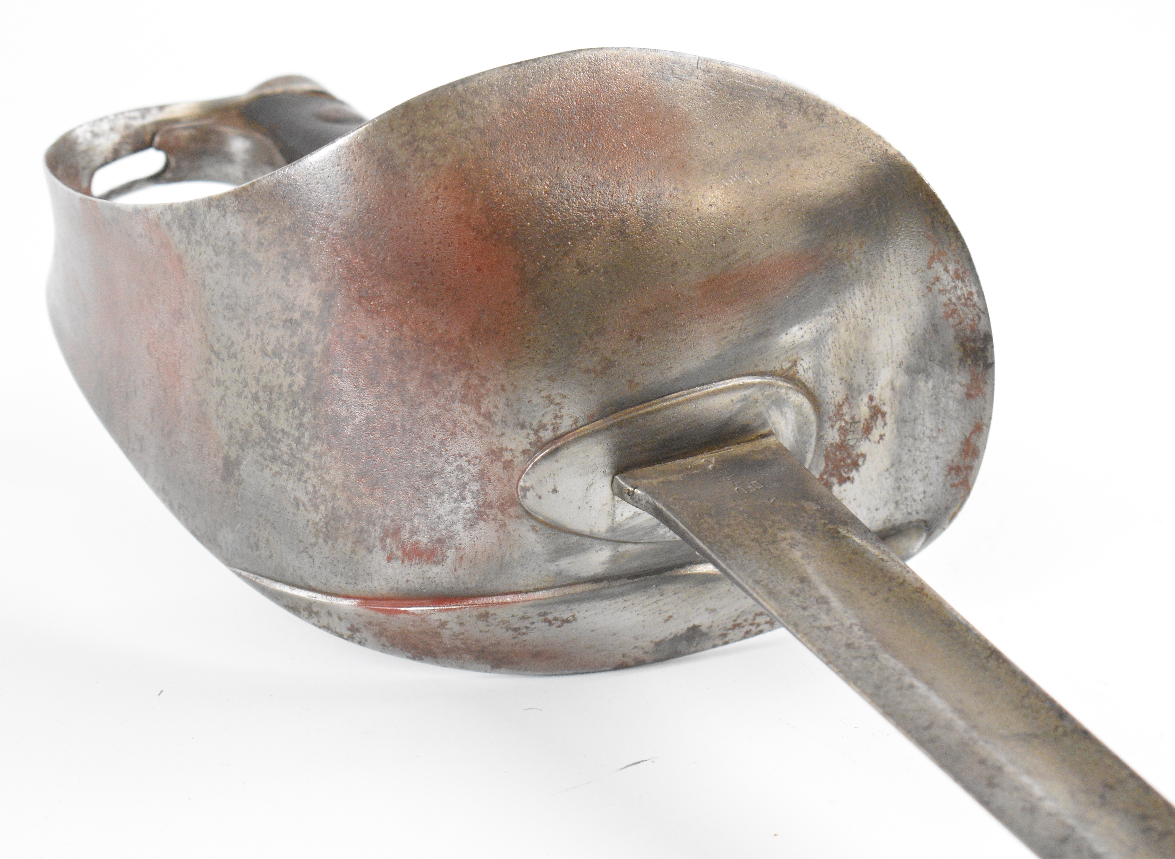 British 1889 pattern Cavalry Trooper's sword with solid bowl guard, leather grips, some clear stamps - Image 30 of 36