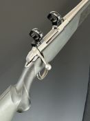 Sako III .22-250 bolt-action rifle with composite stock, textured semi-pistol grip, raised cheek