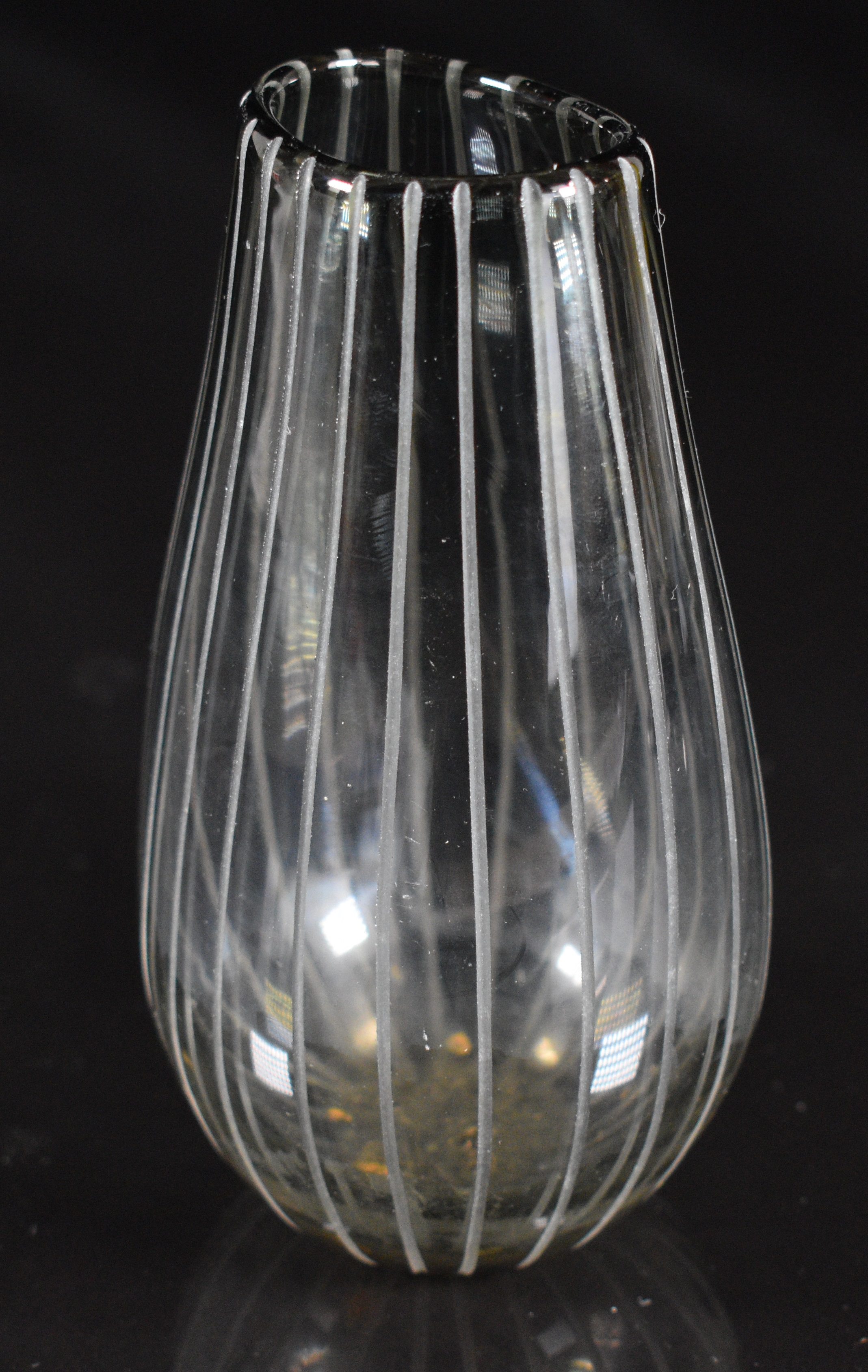 Tapio Wirkkala for Iittala Kantarelli series smoked cut glass vase, with TW signature, 13cm tall - Image 2 of 10