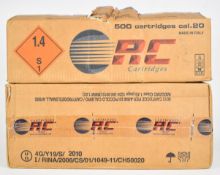 One thousand 20 bore RC 20 Semimagnum High Power 32g 6 shot shotgun cartridges, all in original