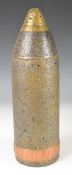 British WW1 inert artillery shell with No 83 fuse cone, height 42cm