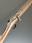 French Chassepot 12 bore bolt-action shotgun with 32.5 inch unchoked barrel, overall length 131cm,