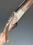 Laurona 12 bore over and under ejector shotgun with engraved lock, underside, trigger guard and