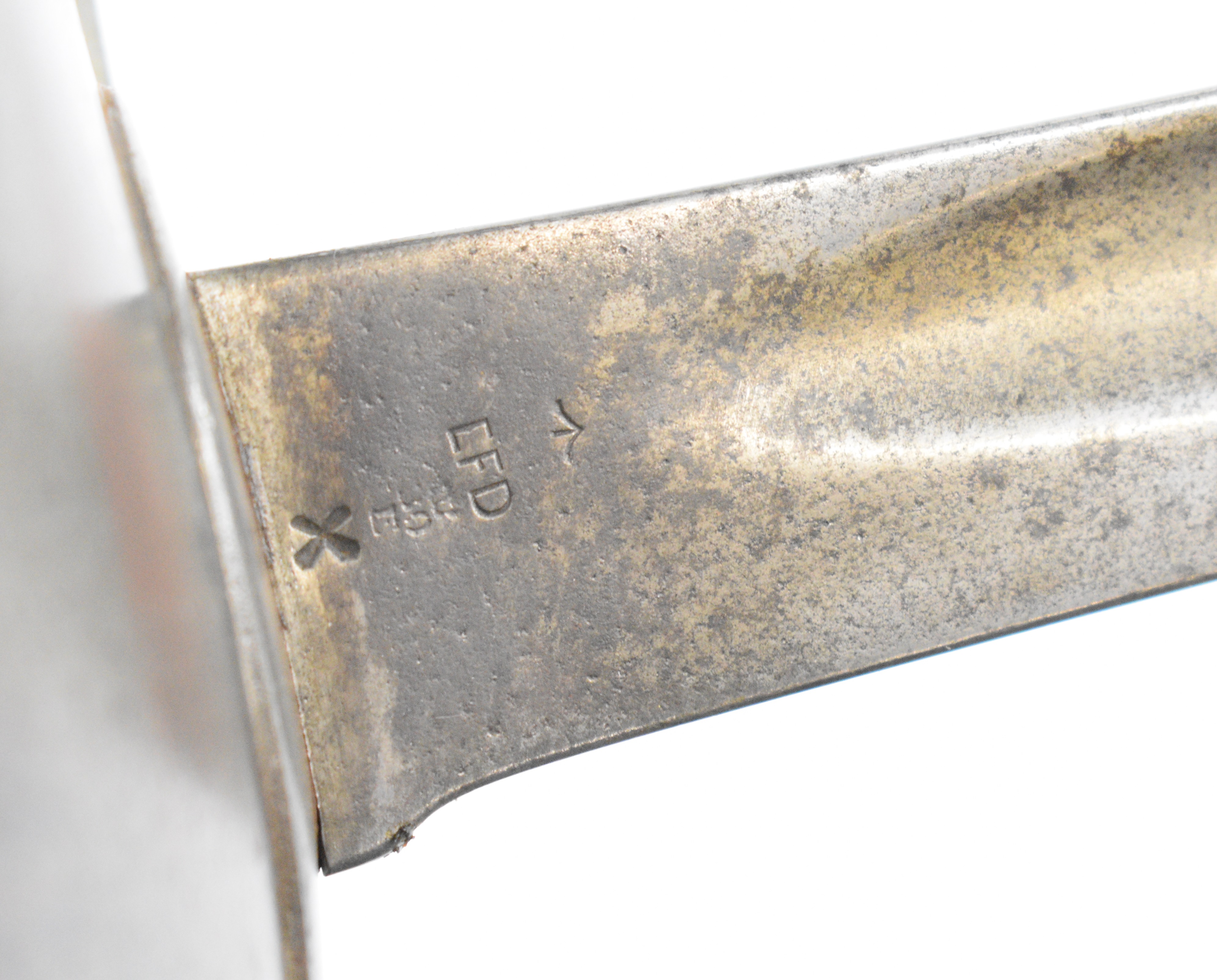 British 1889 pattern Cavalry Trooper's sword with solid bowl guard, leather grips, some clear stamps - Image 19 of 36