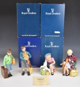 Four Royal Doulton limited edition figures Girl Evacuee, Boy Evacuee, Homecoming and Welcome Home,