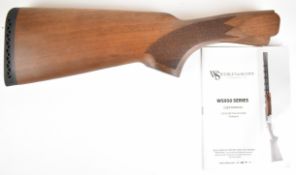 Webley & Scott WS950 Series 12 bore over and under shotgun stock with chequered semi-pistol grip,