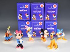 Royal Doulton six Walt Disney figures celebrating the 70 year anniversary of Mickey Mouse comprising