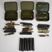 Three SLR (self loading rifle) cleaning kits together with six oil bottles
