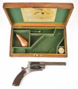 Deane-Harding patent 40 bore five-shot revolver with chequered grip, engraved frame marked 'Dean