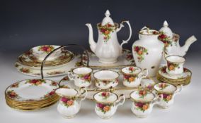 Royal Albert tea and decorative ware in the Old Country Roses pattern including two teapots, vase,