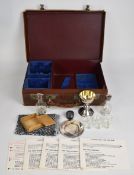 WW2 hallmarked silver Air Ministry communion set, Sheffield 1942, maker Frank Cobb & Co Ltd, each