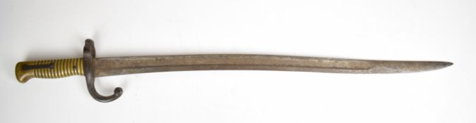 French 1866 chassepot bayonet with external leaf spring, manufactured 1868, 34312 to crossguard