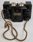 Two 'F' MK II field telephones, both in cases, one with instructions to lid