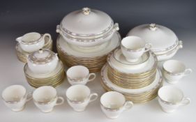 Wedgwood dinner and tea ware decorated in the Colchester pattern, at least six place settings with