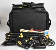 Dedolight DLH4 lighting kit comprising three lights, power supplies and tripods, all in carry case